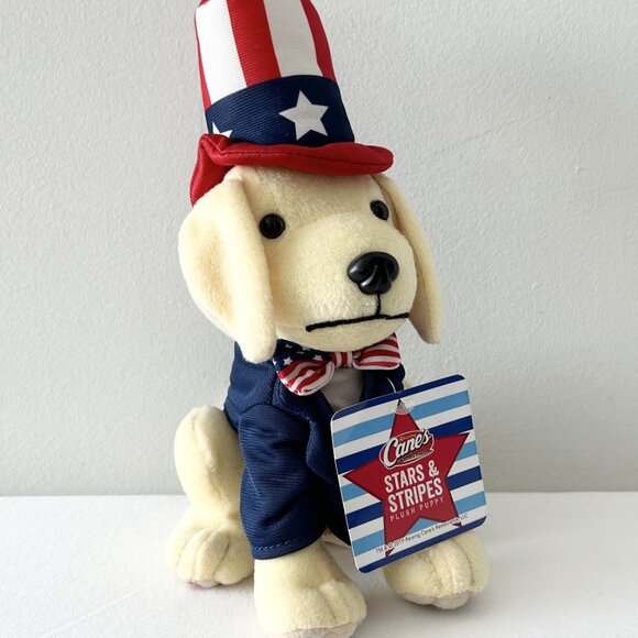 Raising Canes Dog Plush Stars Stripes Uncle Sam Patriotic Puppy Stuffed Toy 2019 - Picture 6 of 8